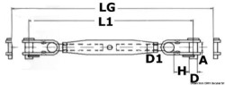 Esticador w. 2 garras articuladas AISI 316 6 mm